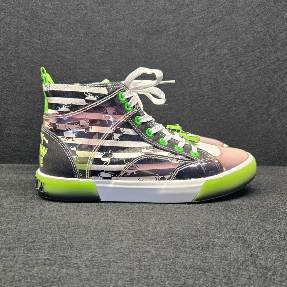 Beetlejuice Ground Up High Top Sneakers 7.5 Its Showtime Whimsigoth Emo Spooky